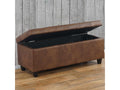 Banc/banquette/coffre de rangement Nidchicshop 112x45x45cm similicuir - aspect daim marron 30608LDZD