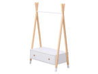 Penderie pour enfant bois et blanche avec tiroir Calmetop 04222QNTL