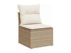 Salon de jardin avec coussins 9 pièces beige résine tressée 97643YZTS
