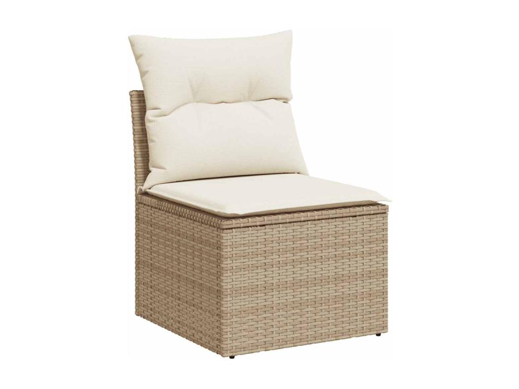 Salon de jardin avec coussins 9 pièces beige résine tressée 97643YZTS