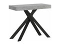 Console extensible 90x40/196 cm Calmetop Small gris béton pieds anthracite 64561SMDE