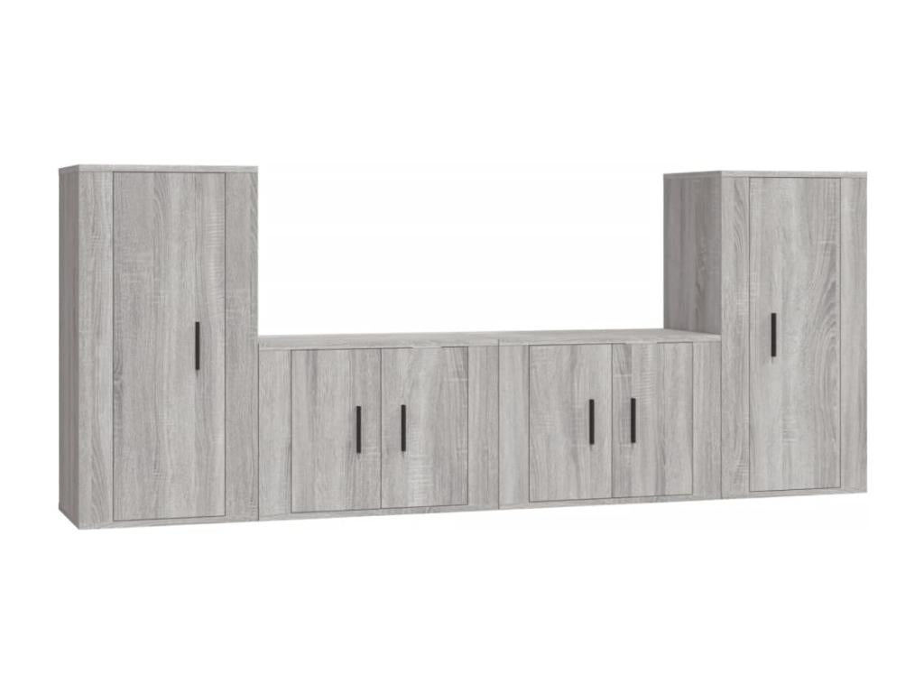 Ensemble de meubles TV 4 pièces Calmetop gris Bois d'ingénierie 09079NBBU