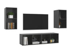Meubles TV muraux 4 pcs Gris brillant Bois d'ingénierie 09188LZFI