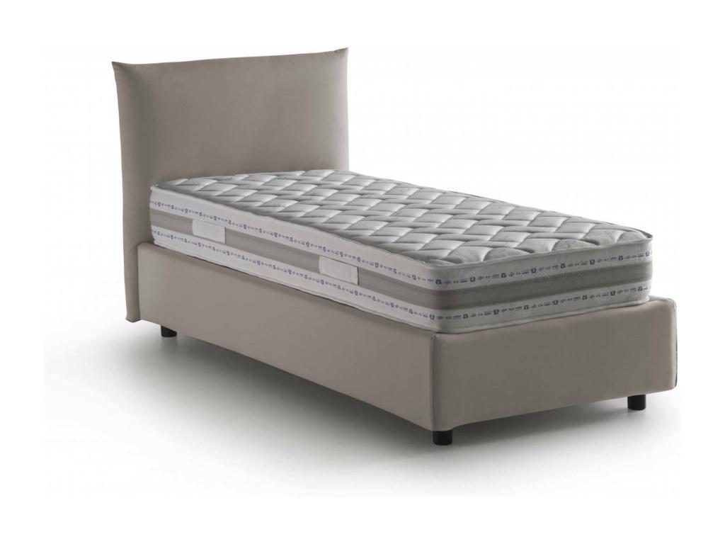 Lit simple Calmetop Lit coffre avec revêtement en tissu Made in Italy Ouverture latérale avec matelas 80x190 cm inclus Calmetop 98734ROKD