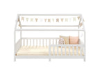 Lit cabane Calmetop lit enfant simple montessori en bois 90x200 cm en pin massif lasuré blanc 29946ZDEH
