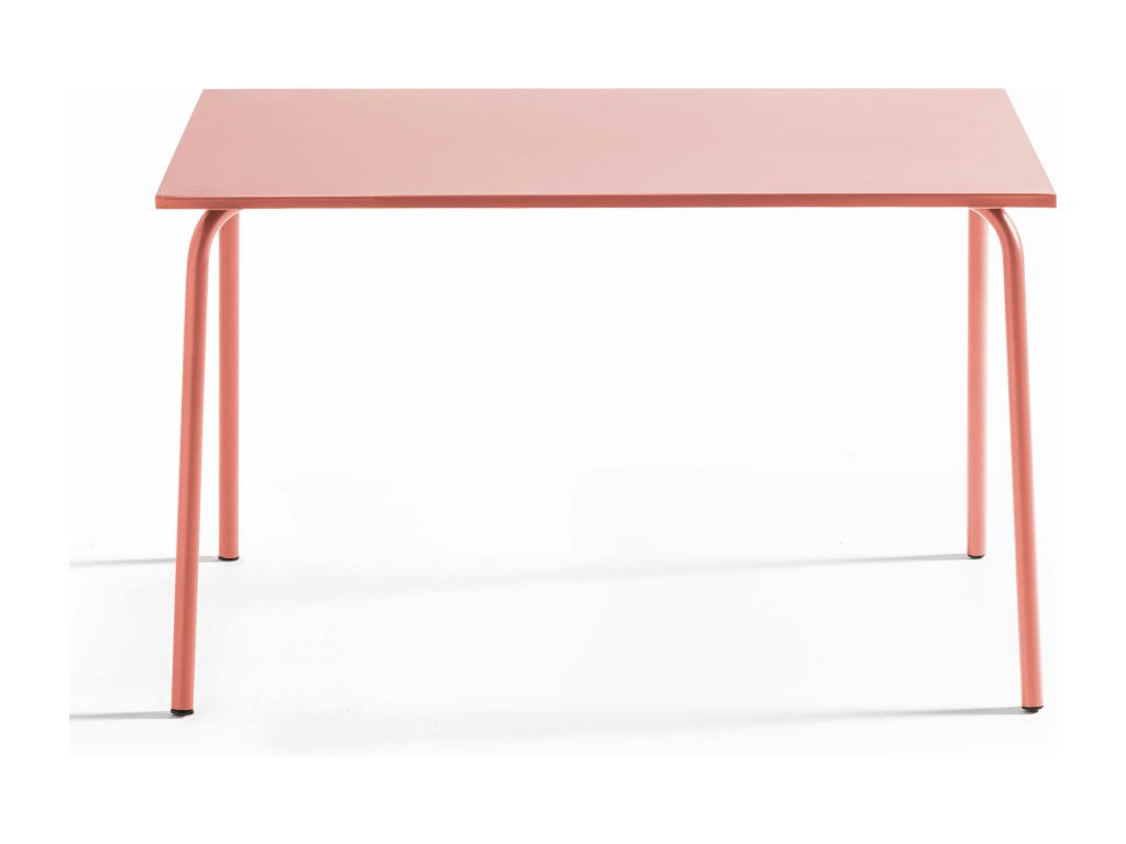Ensemble table de jardin et 4 fauteuils en métal argile - Calmetop 41040TBPW