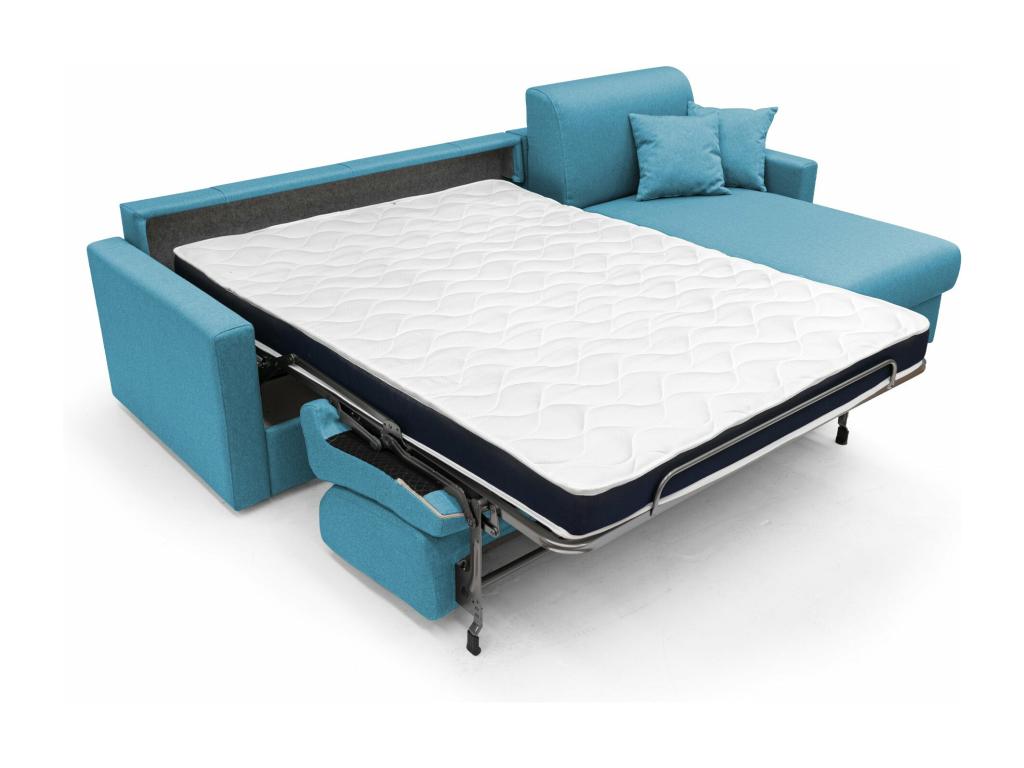 Calmetop Canapé d'angle 5 places en tissu imperméable 288 cm Droit Bleu Ciel 52076NUXG