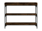 Table console avec étagères chêne fumé 100x30x80 cm 29084BYVZ