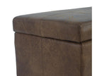 Banc/banquette/coffre de rangement Nidchicshop 112x45x45cm similicuir - aspect daim marron 30608LDZD