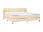 Lit à sommier tapissier avec matelas Crème 160x200 cm Tissu 26736GZBK