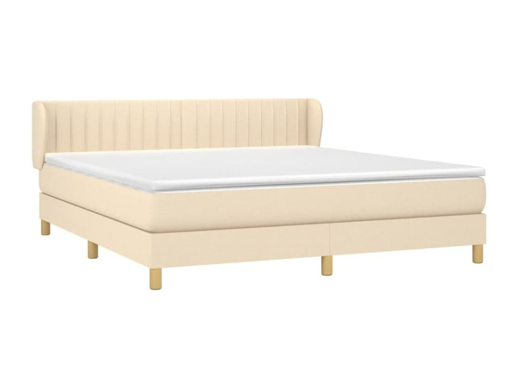 Lit à sommier tapissier avec matelas Crème 160x200 cm Tissu 26736GZBK