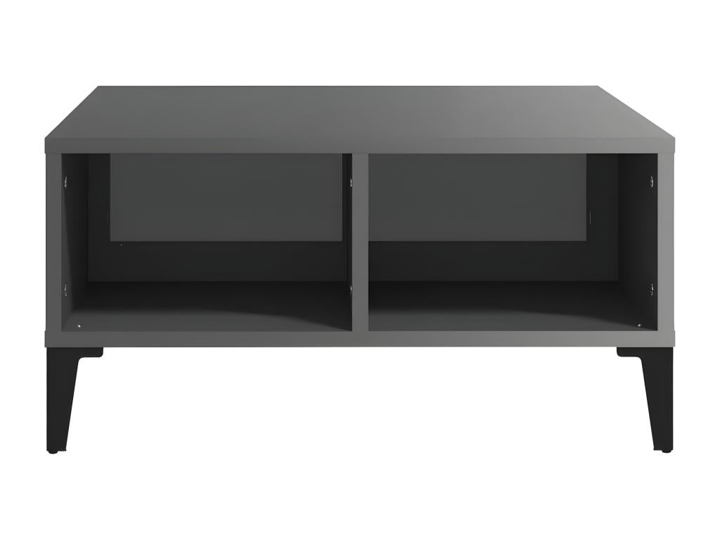 Table basse gris brillant 60x60x30 cm bois d'ingénierie 78185JJOC
