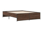 Cadre de lit chêne marron 160x200 cm bois d'ingénierie et métal 80668RQNQ