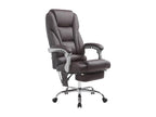 Chaise de bureau - Similicuir / Métal chromé - Marron - Calmetop 45735ZGXA