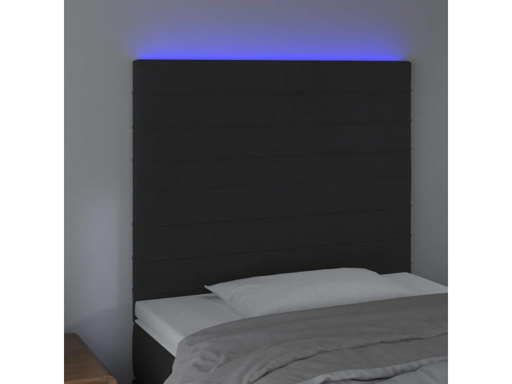 Tête de lit à LED Noir 100x5x118/128 cm Velours 78285ISEW