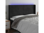 Tête de lit à LED Noir 163x16x118/128 cm Velours 61196DZSD