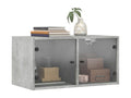 Armoire murale avec portes en verre gris béton 68.5x37x35 24049EOHT