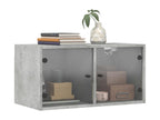Armoire murale avec portes en verre gris béton 68.5x37x35 24049EOHT