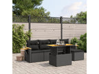 Salon de jardin 6 pcs avec coussins noir résine tressée 61726IWGI