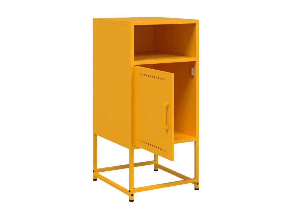Table de chevet jaune moutarde 36x39x78 cm acier 34388YWJF