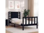 Cadre de lit sans matelas noir 100x200 cm bois massif de pin 39428NETJ