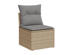 Salon de jardin avec coussins 8 pièces beige résine tressée 84844PLNI
