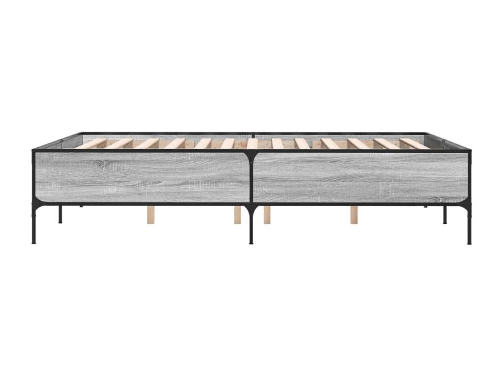 Cadre de lit Calmetop gris 150x200 bois d'ingénierie et métal 30403TYVD