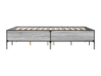 Cadre de lit Calmetop gris 150x200 bois d'ingénierie et métal 30403TYVD