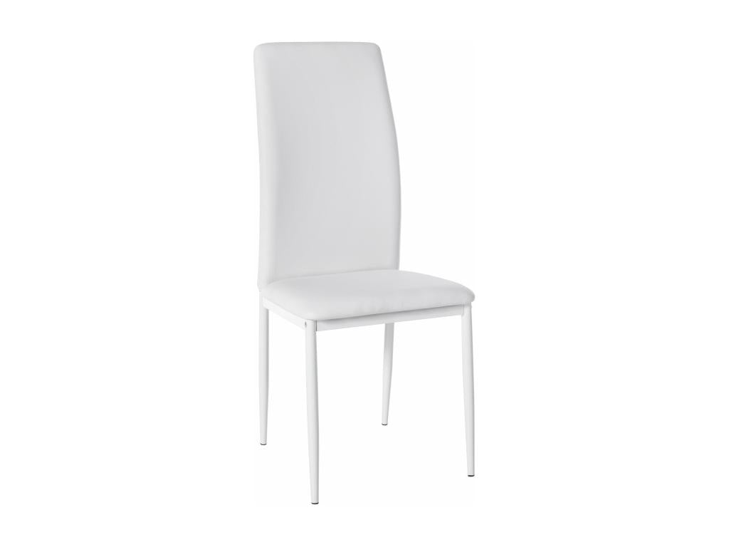 Chaise de salle à manger x1 design classique en PVC blanc piètement à quatre pieds en métal blanc 10 0002090 30036BTXL