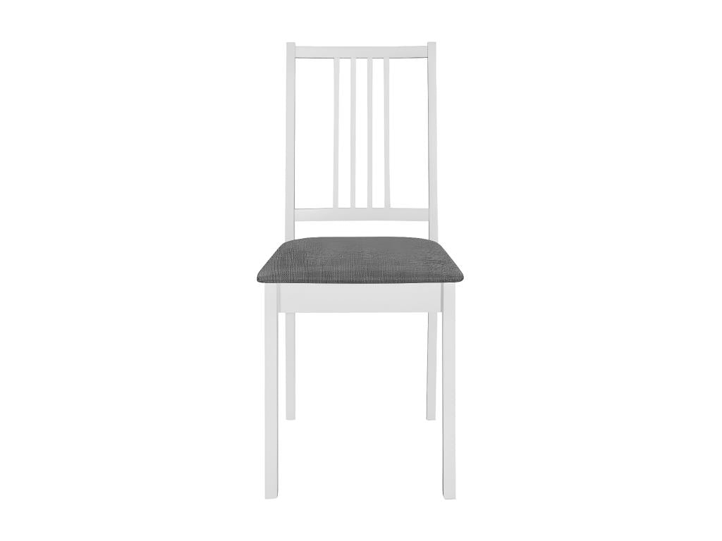 Chaise caoutchouc massif blanc et tissu gris Calmetop - Lot de 2 14123VERU