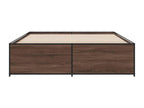 Cadre de lit chêne marron 160x200 cm bois d'ingénierie et métal 80668RQNQ