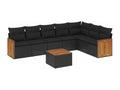 Salon de jardin 8 pièces avec coussins noir résine tressée 28881EHEU