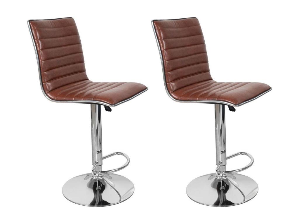 Lot de 2 Chaises de Bar Calmetop 116cm Marron 51865RRMC