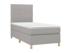 Sommier tapissier avec matelas et LED Gris clair 90x200cm Tissu 64605MEJG