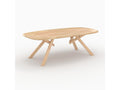Table rectangulaire en bois d'hévéa massif clair 8 personnes - Nidchicshop 61419FNOW