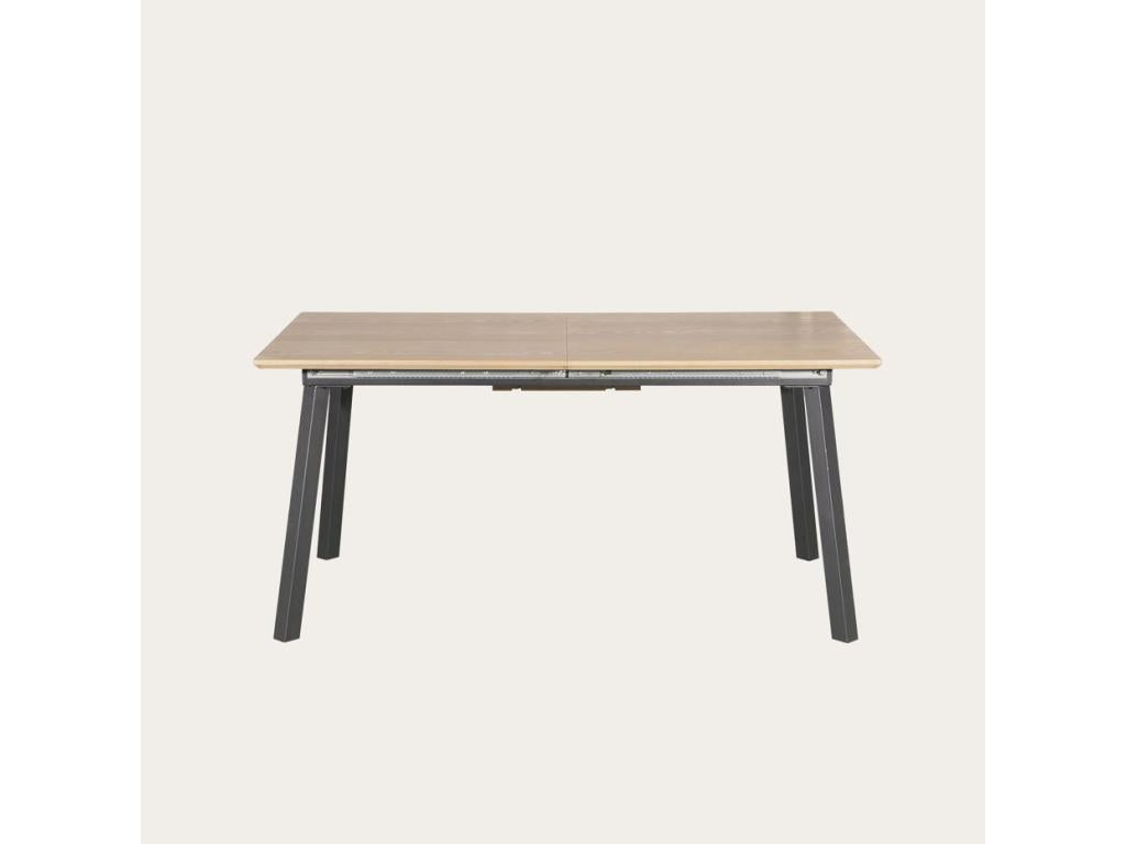 Table à manger extensible effet bois chêne beige 160x75 98110EDKS