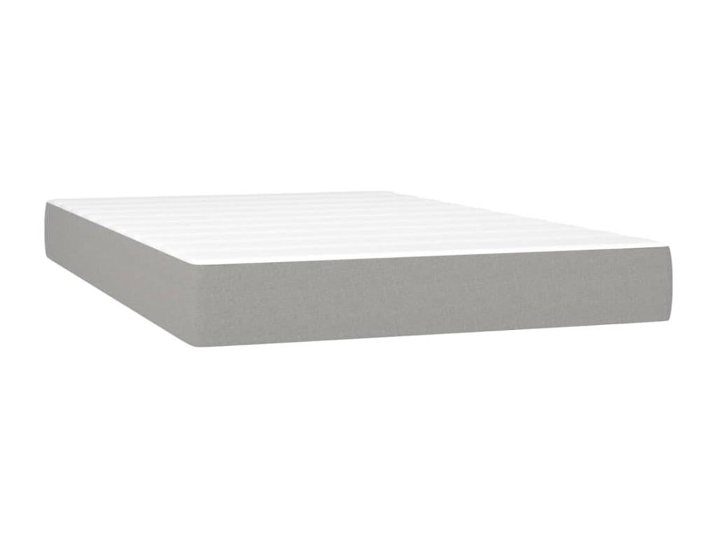 Sommier tapissier matelas et LED Gris clair 120x200 cm Tissu 26619GASW
