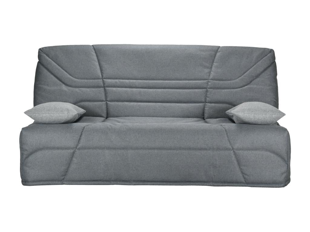 Banquette clic clac tissu 130x190 matelas Starbed 13cm avec coffre de rangement Nidchicshop-Couleur Gris 21862NHCA