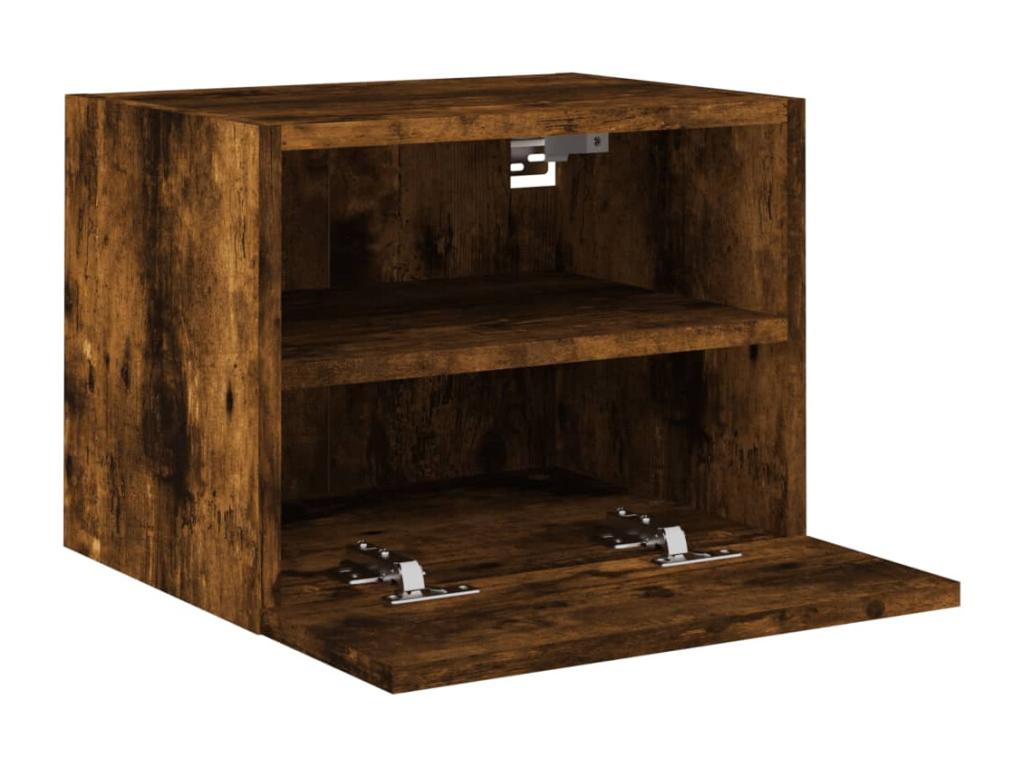 Meubles TV muraux 2 pcs chêne fumé 40x30x30cm bois d'ingénierie 37263ROTB