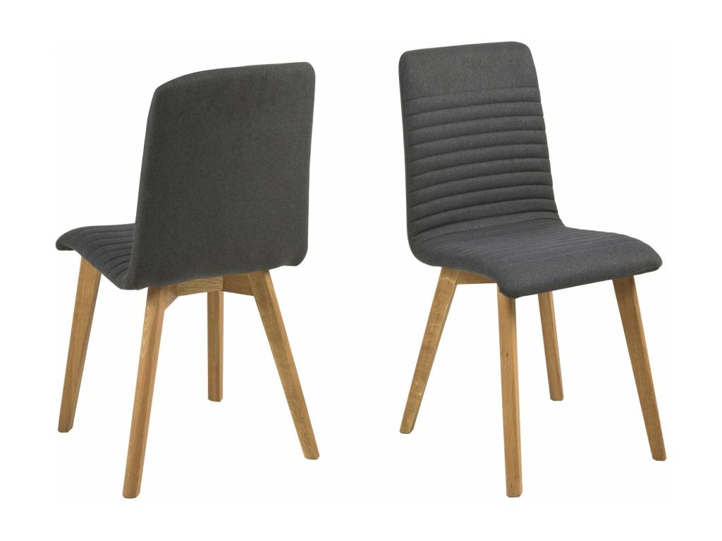 Chaises tissu et bois chêne lot de 2 - Nidchicshop 57948QXHC