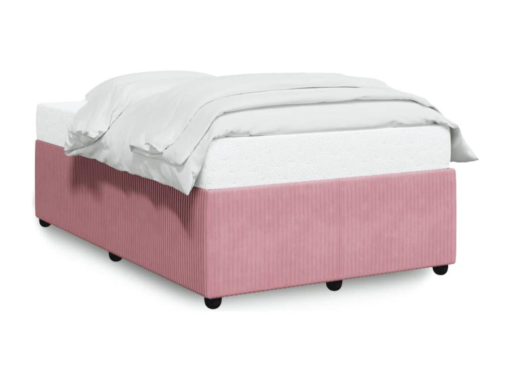 Cadre de lit sans matelas rose 120x190 cm velours 13767SMKX