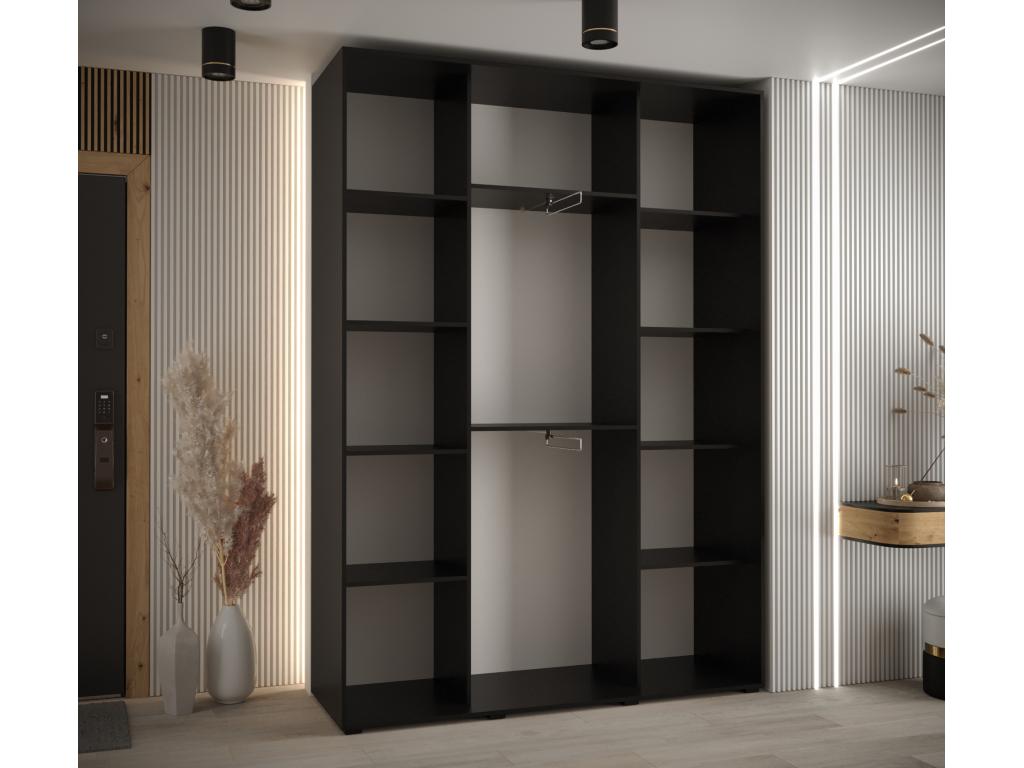 ARMOIRE Calmetop 7 À PORTES COULISSANTES 235.2/160/45 3 portes Noir/Calmetop/Argent 02018XGZJ