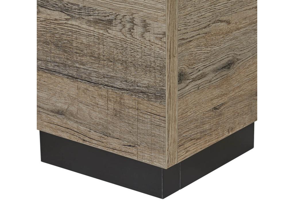 Calmetop - Lit 140x190cm Aspect Bois avec Eclairage Led 28563YCNU