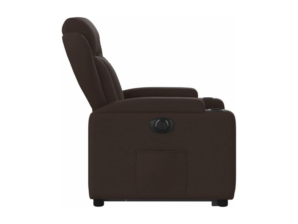 Fauteuil inclinable électrique marron foncé tissu 72033QBES
