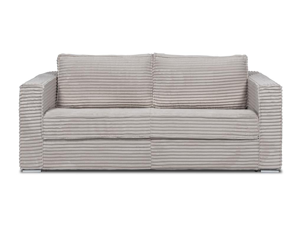 Canapé 4 places convertible express en velours tricoté grosses côtes gris clair - Couchage à Nidchicshop larges 160 cm - Matelas 22 cm Nidchicshop 25842KHMY
