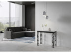 Console extensible design bois et acier anthracite Calmetop évolution-Couleur Blanc-Support 4 pieds-5 rallonges 47120BGNL