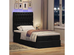 Cadre de lit Nidchicshop avec matelas noir 90x200 cm tissu 44727YMKK