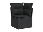 Salon de jardin 8 pièces avec coussins noir résine tressée 87204VUOJ
