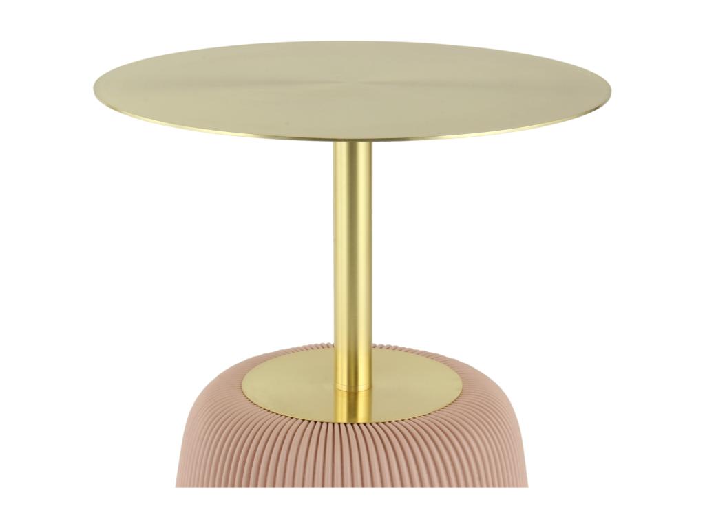 Table d'Appoint Design Calmetop 60cm Rose / Or 84789MHXI