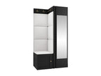Meuble d'entrée Nidchicshop 382 186x82x46cm Miroir Noir - Blanc Nidchicshop - Stratifié - Faux cuir 48488OMAV